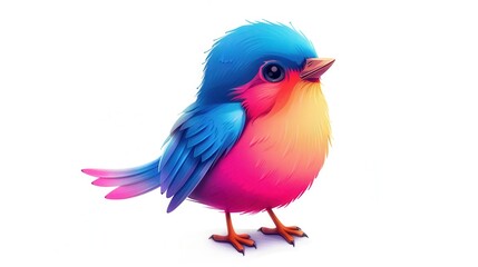Fototapeta premium Cute bird, cartoon, illustration on a white background