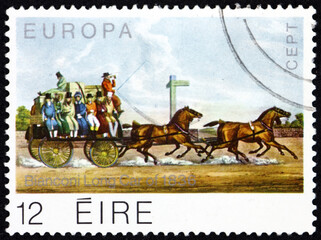 Postage stamp Ireland 1979 Bianconi Long Car, 1836