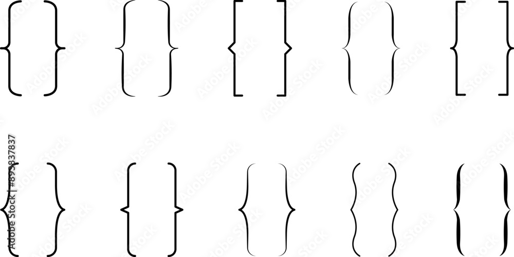 Fototapete braces or curly brackets icon. curly braces, double symmetric brackets. vector typography symbols pa