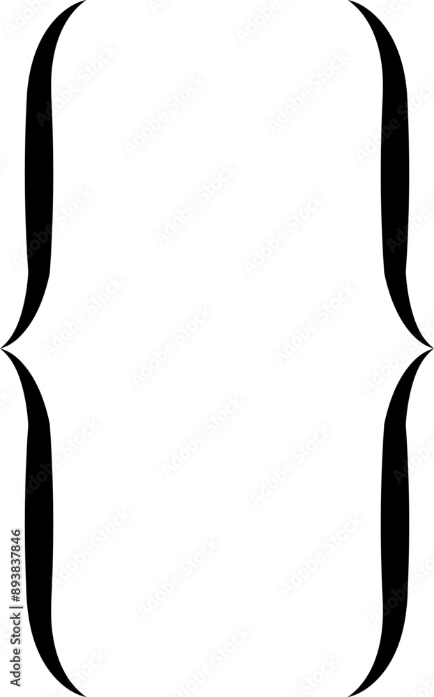 Aufkleber Braces or curly brackets icon. Curly braces, double symmetric brackets. Vector Typography symbols pair, frames for punctuation, maths, elements sign for text quote.