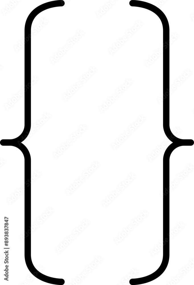 Aufkleber Braces or curly brackets icon. Curly braces, double symmetric brackets. Vector Typography symbols pair, frames for punctuation, maths, elements sign for text quote.
