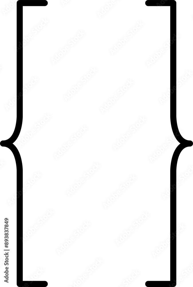 Aufkleber Braces or curly brackets icon. Curly braces, double symmetric brackets. Vector Typography symbols pair, frames for punctuation, maths, elements sign for text quote.