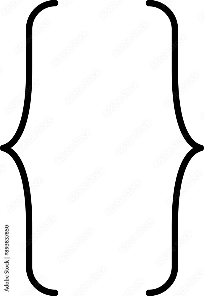 Aufkleber Braces or curly brackets icon. Curly braces, double symmetric brackets. Vector Typography symbols pair, frames for punctuation, maths, elements sign for text quote.