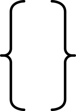 Braces or curly brackets icon. Curly braces, double symmetric brackets. Vector Typography symbols pair, frames for punctuation, maths, elements sign for text quote.