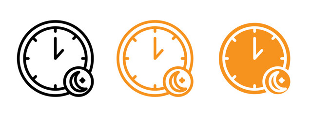 night icon flat editable icon mark set. 