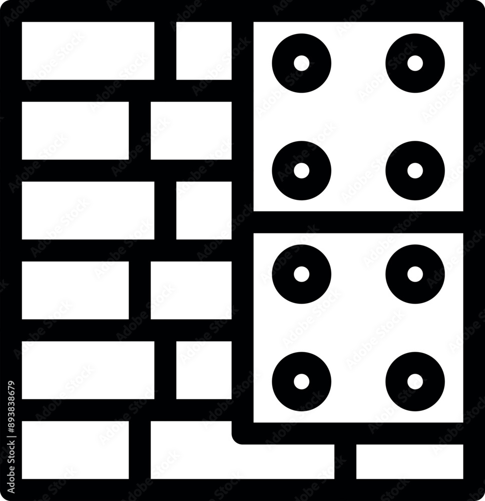 Poster line art icon of a server room showing data storage with hard drives