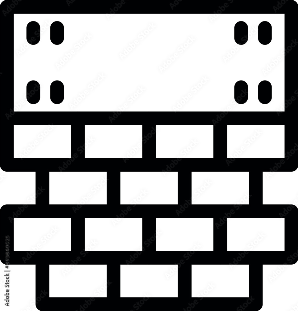 Aufkleber simple icon of a firewall protecting data, ideal for cybersecurity concepts