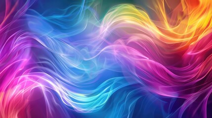 Obraz premium Abstract background with pink and blue wave design - colorful shiny wave with lines created using blend tool.