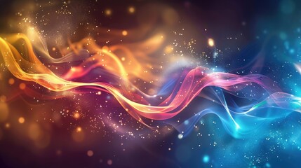 Colorful sparkling vintage lights background. AI generation