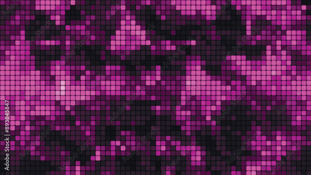 Poster purple mosaic background in technology concept. abstract multicolored led squares. technology digita