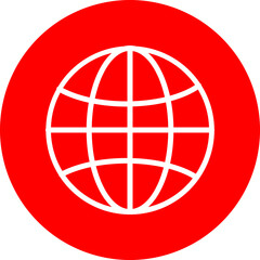 World Vector Line White Circle Red