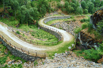 The Vindhellavegen Old King's Road of Laerdal, Western Norway.