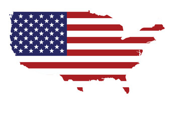 USA flag map. vector illustration
