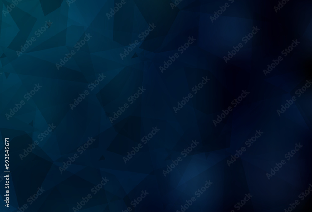 Poster dark blue vector pattern with random polygonals.