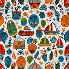 seamless pattern with fishes