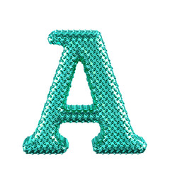 Turquoise ribbed symbol. letter a