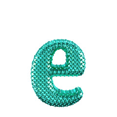 Turquoise ribbed symbol. letter e