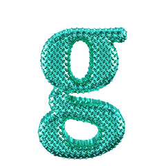 Turquoise ribbed symbol. letter g