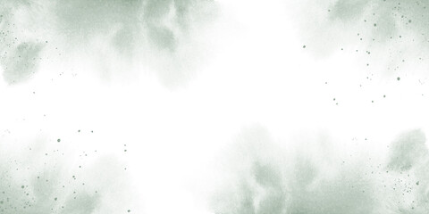 Watercolor background, soft green color. Illustration of a blurred spot of paints. Abstract art for banner, greeting card, label, wedding invitation, posters. Horizontal painted template