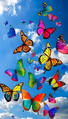 butterfly on a blue sky background