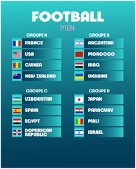 Football Men Groups Games Sport 2024 Abstract Design Teams Countries Symbol Logo Vector Illustration