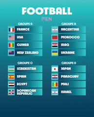 Football Men Groups Games Sport 2024 Abstract Design Teams Countries Symbol Logo Vector Illustration