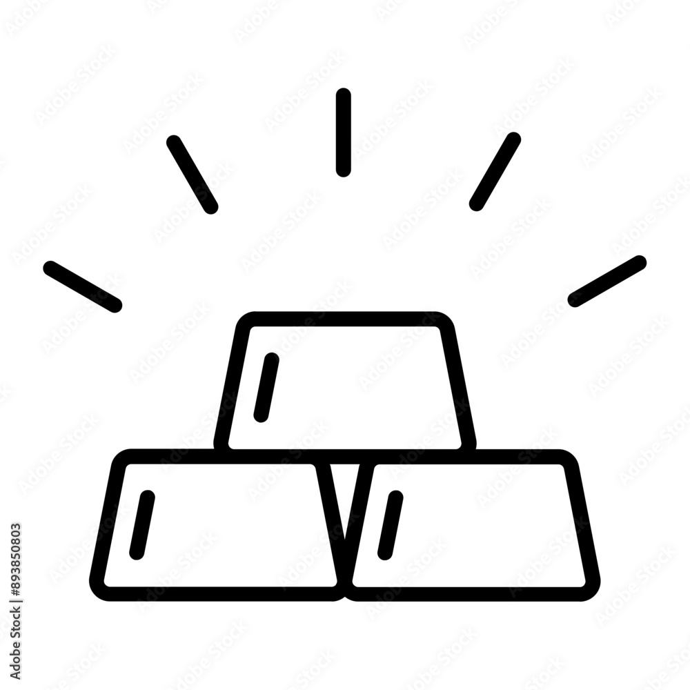 Poster black single gold bars line icon, simple business financial trade flat design vector pictogram, info