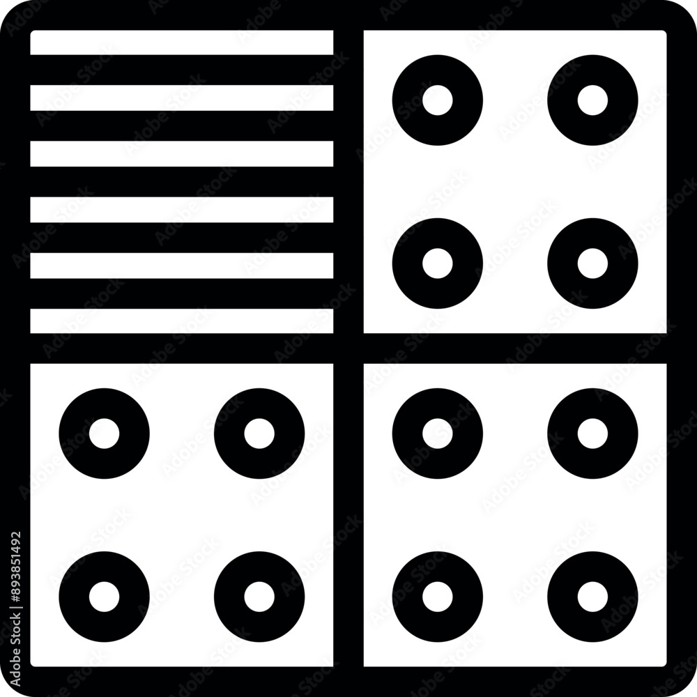 Aufkleber simple domino game with black dots and lines representing a fun leisure activity