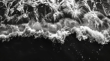 photo of black and white sea, bnw beach, monochrome photo of ocean