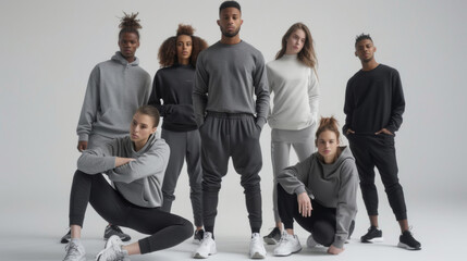 Street Style Squad: A Group of Models Rocking the Jogger and Tee Trend