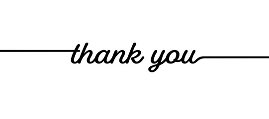 VECTOR Thank you hand drawn inscription with lines. Calligraphic inscription, vector illustration.