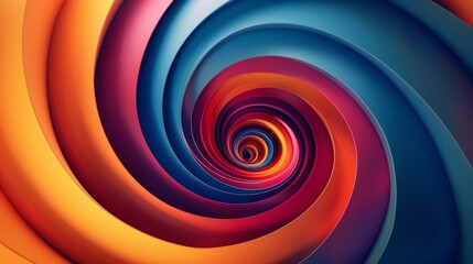 A vibrant spiral of colorful curves creating a mesmerizing optical illusion that draws the viewer into its depths