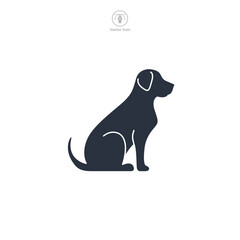 dog sitting icon symbol vector illustration isolated on white background