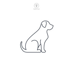 dog sitting icon symbol vector illustration isolated on white background