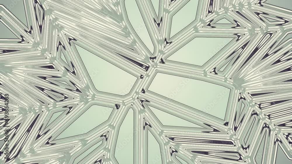 Leinwandbilder Abstract digital seamless loop animation of geometric shapes and lines combining to form intricate fractal glass patterns. 3d rendering. 4K, Ultra HD resolution