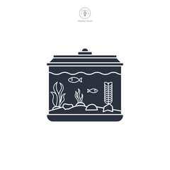aquarium icon symbol vector illustration isolated on white background
