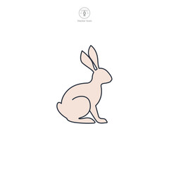 Rabbit icon symbol vector illustration isolated on white background