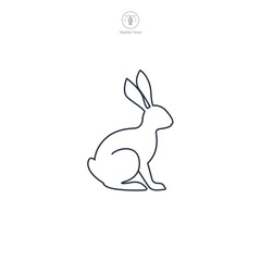 Rabbit icon symbol vector illustration isolated on white background