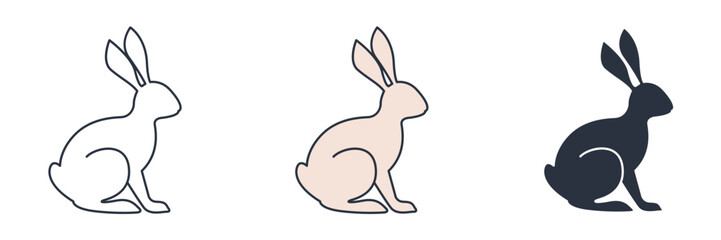 Rabbit icon symbol vector illustration isolated on white background © keenan