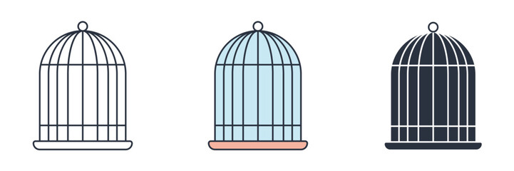 Bird Cage icon symbol vector illustration isolated on white background