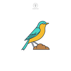 Obraz premium Bird icon symbol vector illustration isolated on white background