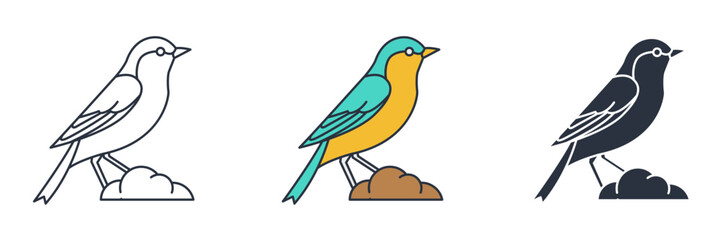 Bird icon symbol vector illustration isolated on white background