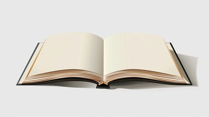 Fototapeta premium Image of an open, blank book with visible pages and binding