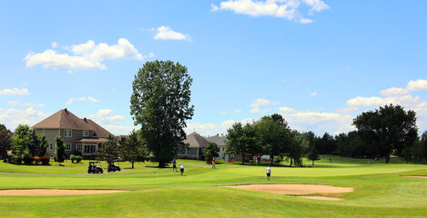 Summer landscape Bromont eastern township Quebec province Canada
