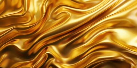 Fototapeta premium Gold Cloth. Luxury Fabric Background with Silk Texture in Dark Abstract Style