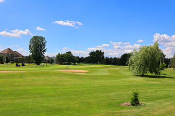 Summer landscape Bromont eastern township Quebec province Canada