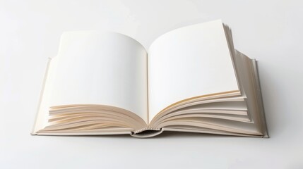 Blank book displayed on white background
