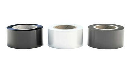 Collection Of Mixed Office Tape Dispensers Black White And Grey For Office Supplies And Promotions isolated on transparent background. Generative ai