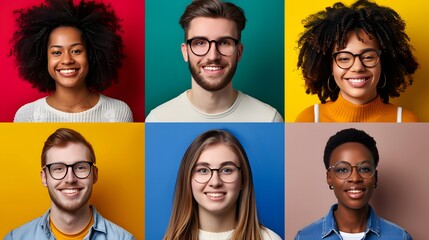 Portrait shots of diverse individuals represent