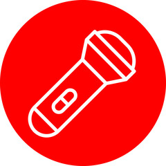 Torch Vector Line White Circle Red